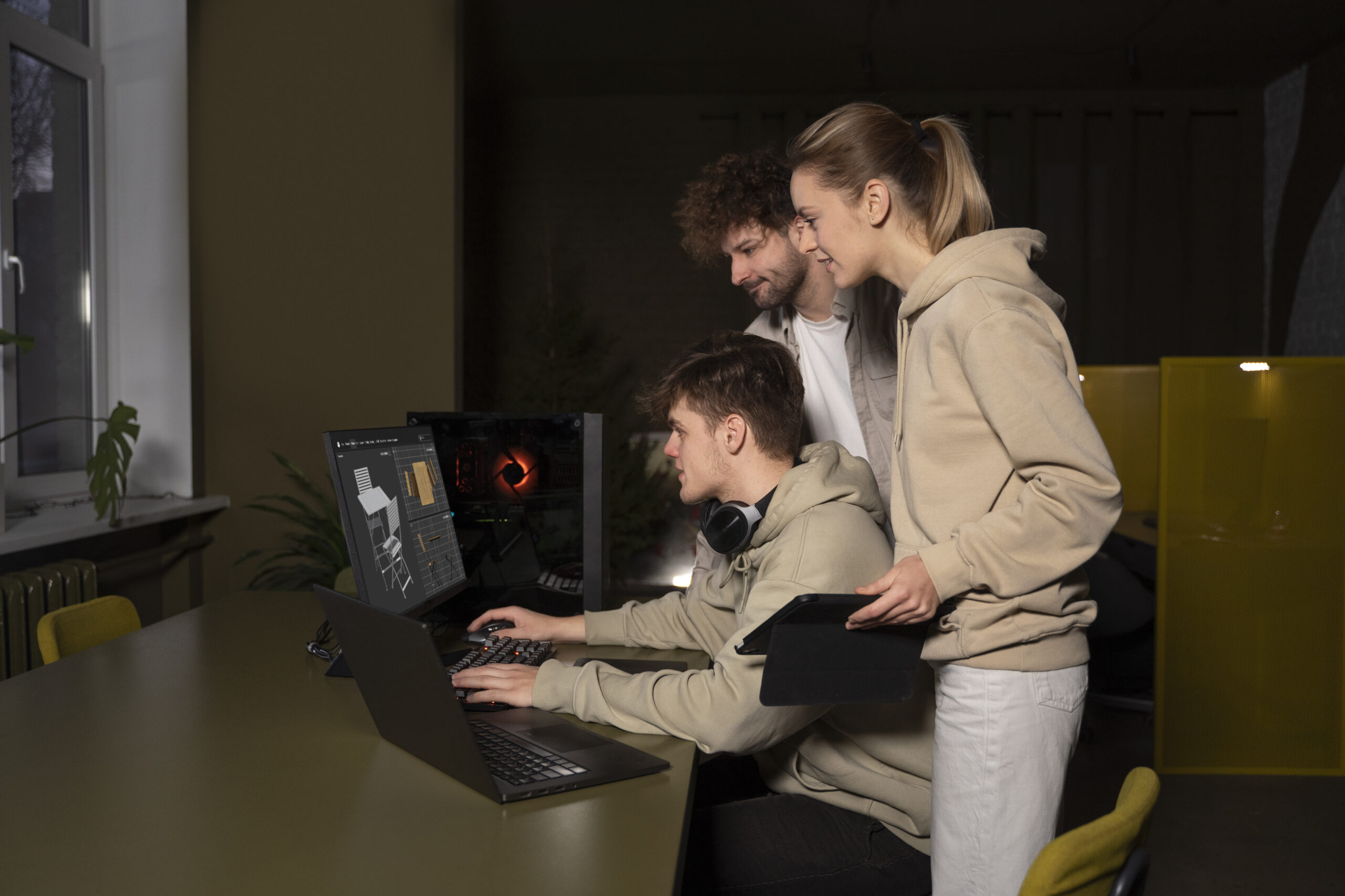 team working animation project